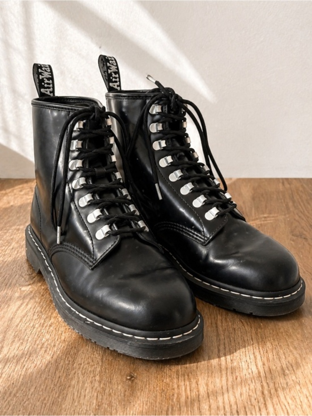 Dr. Martens 1460 Black Smooth Leather Lace Up Boots Men 13 EU 47 Classic Combat